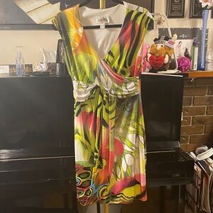 Joseph Ribkoff Sleeveless Faux-Wrap Dress
